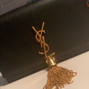 YSL Kate Smooth Calf Tassel Chain Wallet